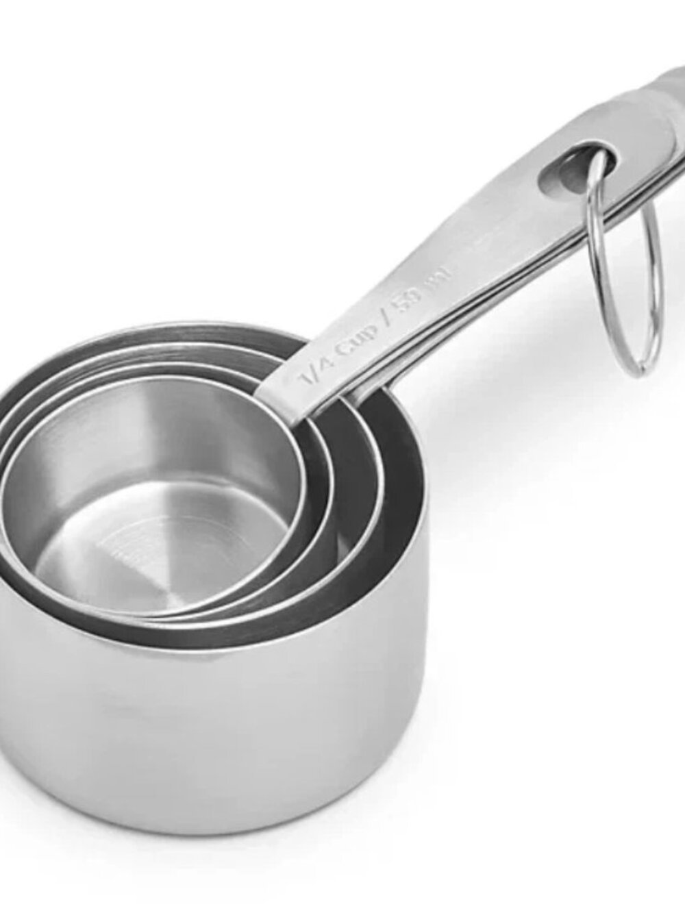 The Cellar 4-Piece Stainless Steel Measuring Cup Set Dishwasher Safe Kitchen 304